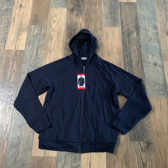 NWT 32 Degree Heat Men's size Medium Navy Full Zip Hooded Jacket - Picture 2 of 10